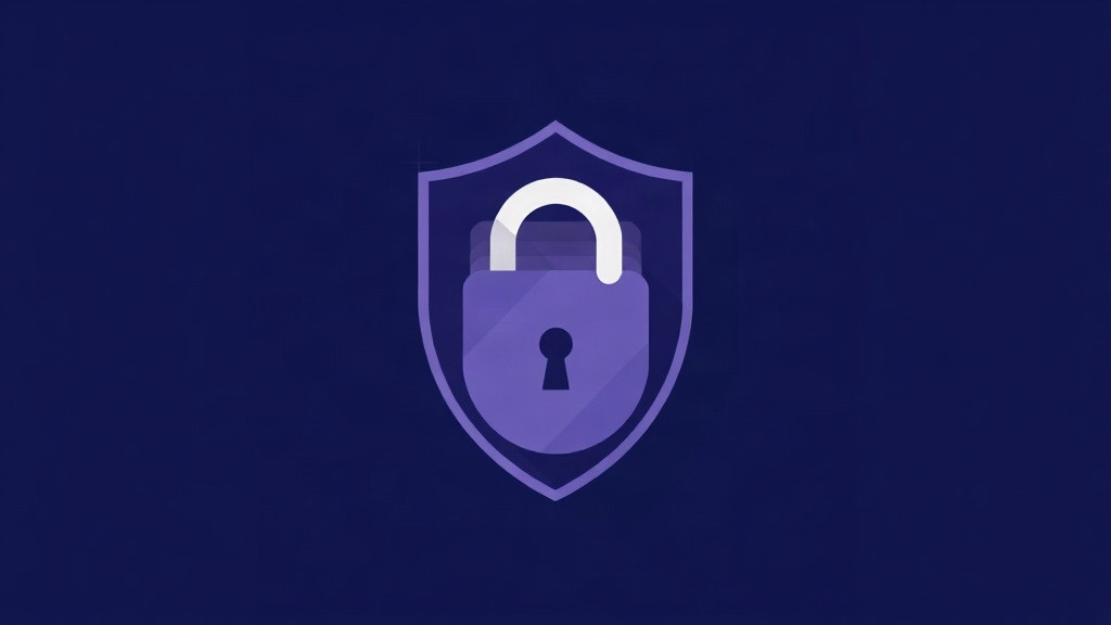 A shield half in shadow with blank tab cards behind a lock
