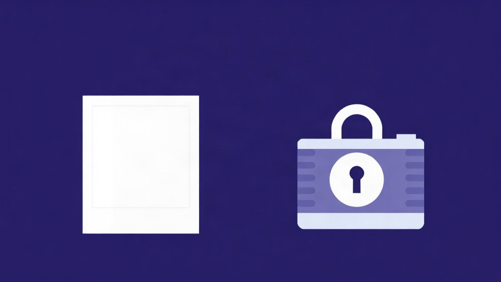 A camera shutter glyph and an empty encrypted photo frame, illustrating break-in alerts