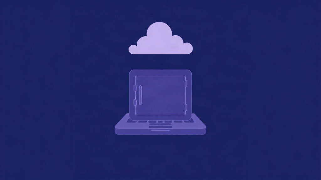 A vault staying on the device while a faint unused cloud shape sits empty, no logos