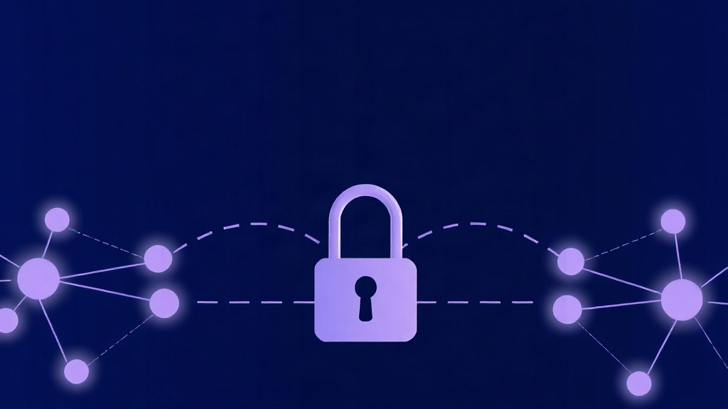 A padlock on a connection arc between two nodes, illustrating HTTPS-only browsing