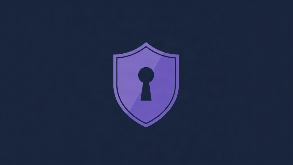 A shield on midnight indigo with a small honest-gap mark beside it, illustrating a safe private browser with honest limits
