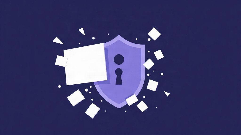 A lock shattering into blank tab cards, illustrating self-destruct after failed unlocks