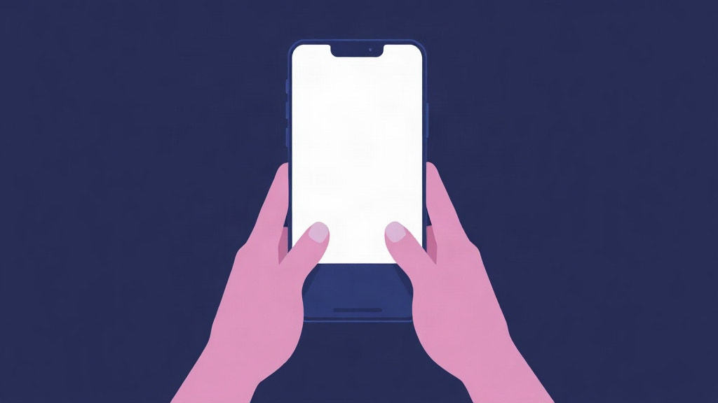 Two abstract hands passing a phone that shows an empty decoy screen