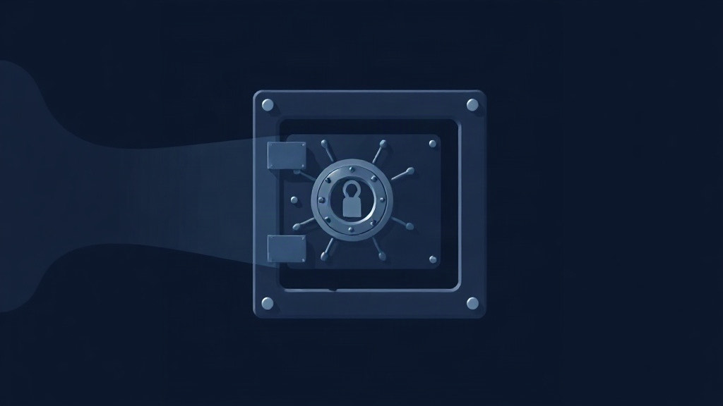 A vault box remaining while a blank browser session fades, illustrating that session erase leaves the encrypted vault